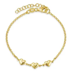 hjerte armbånd i forgyldt sølv