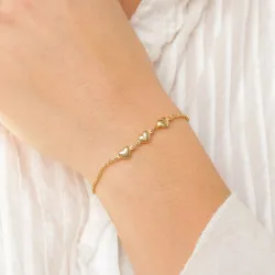 hjerte armbånd i forgyldt sølv