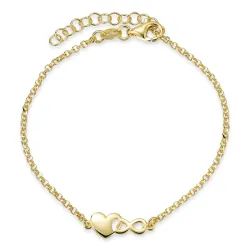 hjerte armbånd i forgyldt sølv