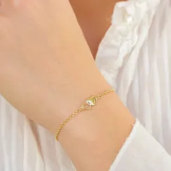 hjerte armbånd i forgyldt sølv