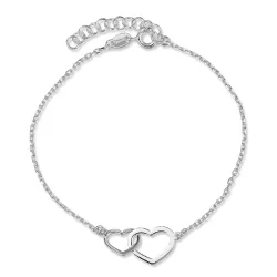 hjerte armbånd i sølv
