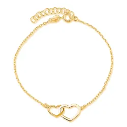 hjerte armbånd i forgyldt sølv