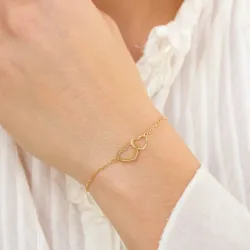 hjerte armbånd i forgyldt sølv