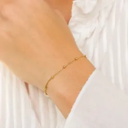 kugle armbånd i forgyldt sølv