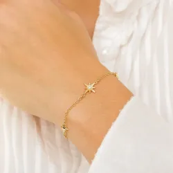 stjerne armbånd i forgyldt sølv