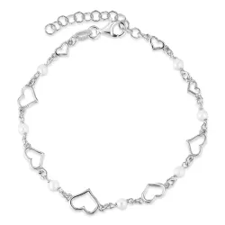 hjerte armbånd i sølv
