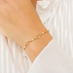 hjerte armbånd i forgyldt sølv