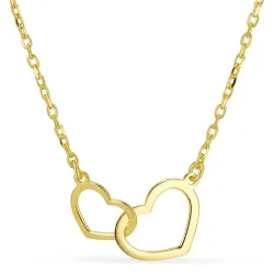 hjerte halskæde i forgyldt sølv