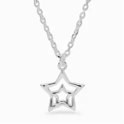 stjerne vedhæng med halskæde i sølv