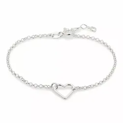 hjerte armbånd i sølv