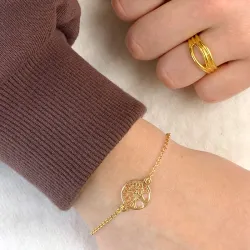 livets træ armbånd i forgyldt sølv