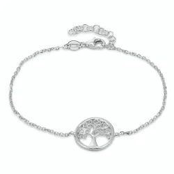 livets træ armbånd i rhodineret sølv med vedhæng i rhodineret sølv