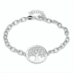 livets træ armbånd i rhodineret sølv med vedhæng i rhodineret sølv