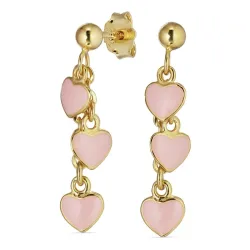 Kollektionsprøve lavendelfarvet hjerteøreringe i forgyldt sølv