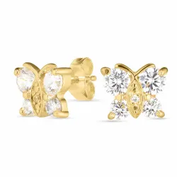 Sommerfugle øreringe i forgyldt sølv