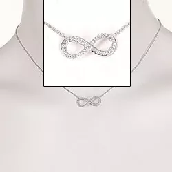 infinity zirkon vedhæng med halskæde i sølv