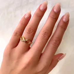 infinity ring i forgyldt sølv