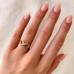 Uendelighedstegn ring i forgyldt sølv