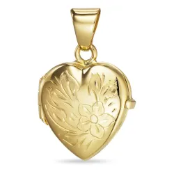 16 mm hjerte medaljon i 9 karat guld