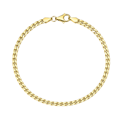 BNH panserarmbånd i forgyldt sølv 18,5 cm x 2,7 mm