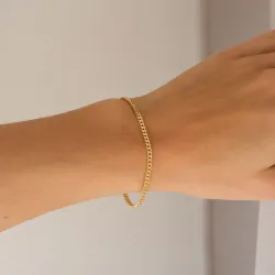 BNH panserarmbånd i forgyldt sølv 18,5 cm x 2,7 mm