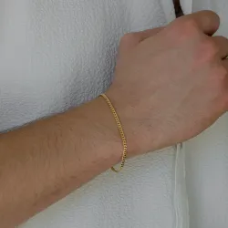 BNH panserarmbånd i forgyldt sølv 18,5 cm x 2,7 mm