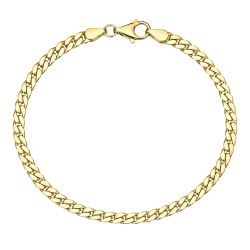 BNH panserarmbånd i forgyldt sølv 18,5 cm x 4,0 mm