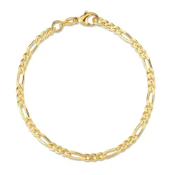 Figaroarmbånd i 8 karat guld 17 cm x 3,4 mm