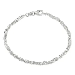 BNH singaporearmbånd i sølv 18,5 cm x 2,9 mm