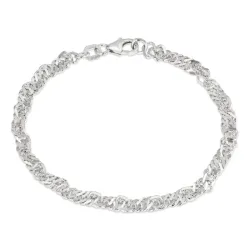 BNH singaporearmbånd i sølv 18,5 cm x 3,5 mm