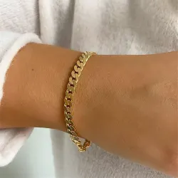 BNH panserarmbånd i forgyldt sølv 21 cm x 5,4 mm