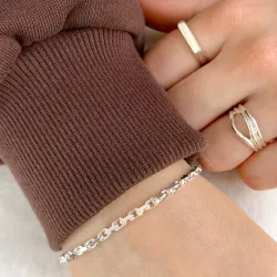 Bnh anker facet armbånd i sølv 21 cm x 3,0 mm