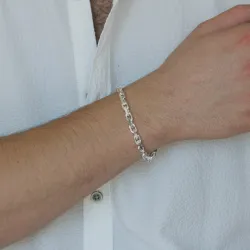 BNH Anker facet armbånd i sølv 18,5 cm x 5,3 mm