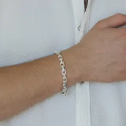 Bnh anker facet armbånd i sølv 18,5 cm x 6,5 mm