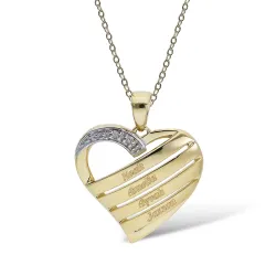 hjerte navnehalskæde i 9 karat guld - My Letter