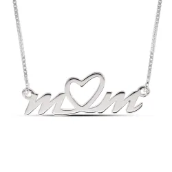 Navnehalskæde med vedhæng i sølv