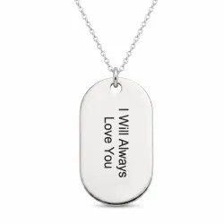 dogtag Navnehalskæde med vedhæng i sølv - My Letter
