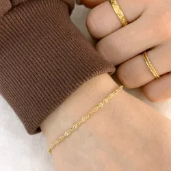 BNH singaporearmbånd i 14 karat guld 21,0 cm x 2,3 mm