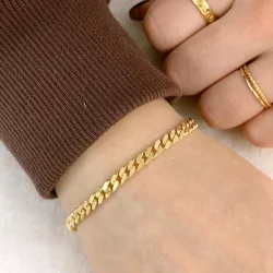 BNH panserarmbånd i 8 karat guld 18,5 cm x 4,7 mm