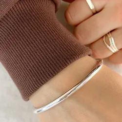 Massiv BNH armring i sølv