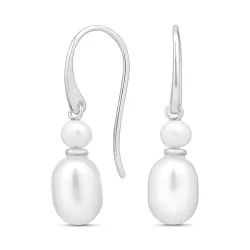 7-7,5 mm perle øreringe i sølv