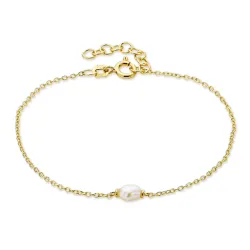 perle armbånd i forgyldt sølv