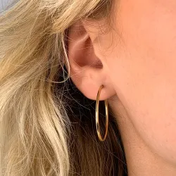 32 mm BNH creoler i forgyldt sølv