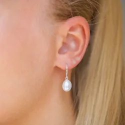 perle øreringe i sølv