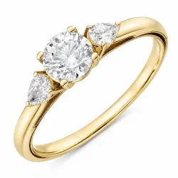 lab grown diamant ring i 9 karat guld 0,50 ct 0,20 ct
