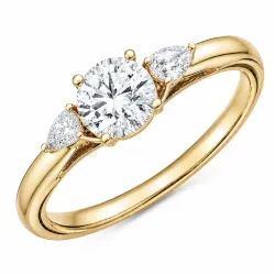 lab grown diamant ring i 9 karat guld 0,50 ct 0,20 ct