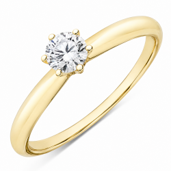 0,30 ct lab grown diamant solitairering i 9 karat guld 0,30 ct