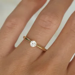 0,30 ct lab grown diamant solitairering i 9 karat guld 0,30 ct