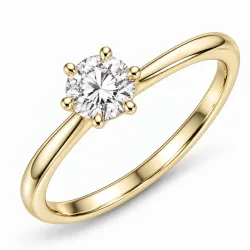 0,50 ct lab grown diamant solitairering i 9 karat guld 0,50 ct