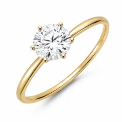 0,50 ct lab grown diamant solitairering i 9 karat guld 0,50 ct